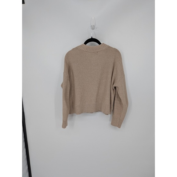 Quince Cardigan Sweater Womens Small Beige Organic Cotton Button Front Chunky - Picture 5 of 8